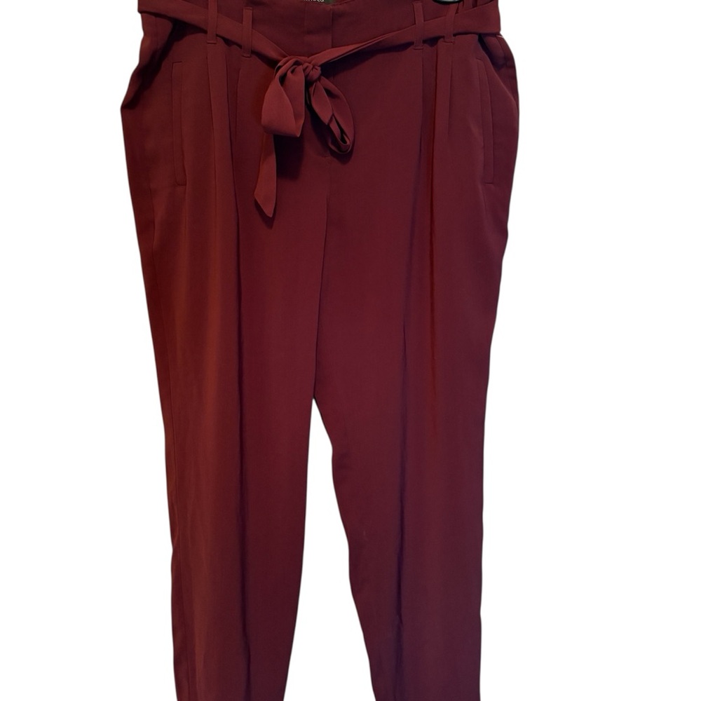 RW&CO. Deep Red Tie-Belt Trousers